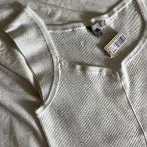 Ribbed Sleeveless Sweetheart-Neck Sweater Top - Thyme Maternity